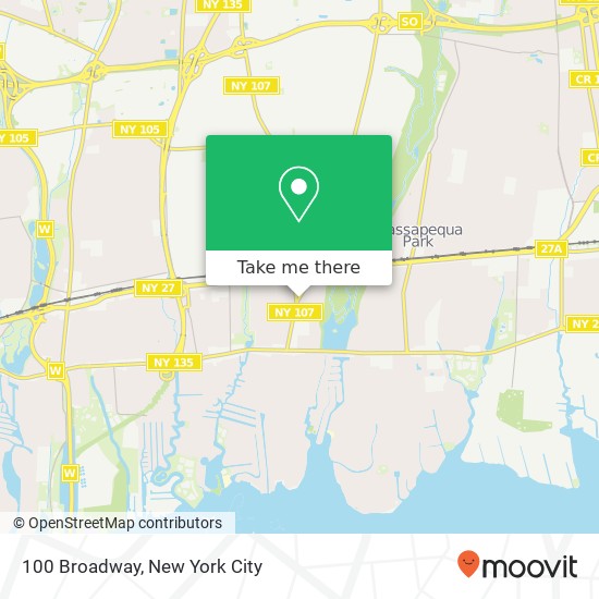 Mapa de 100 Broadway, Massapequa, NY 11758