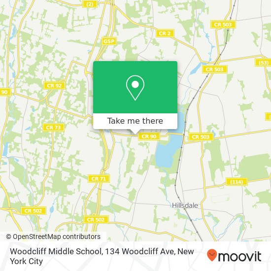Mapa de Woodcliff Middle School, 134 Woodcliff Ave