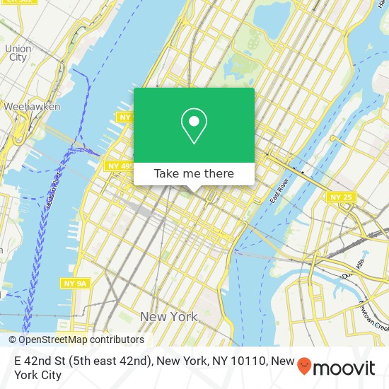 Mapa de E 42nd St (5th east 42nd), New York, NY 10110