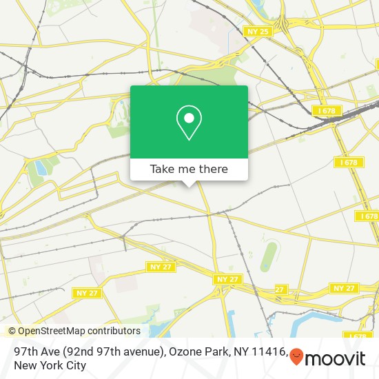 Mapa de 97th Ave (92nd 97th avenue), Ozone Park, NY 11416