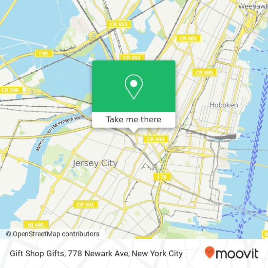 Mapa de Gift Shop Gifts, 778 Newark Ave