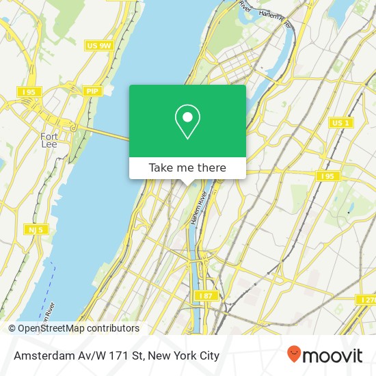 Mapa de Amsterdam Av/W 171 St