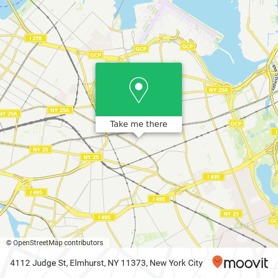 Mapa de 4112 Judge St, Elmhurst, NY 11373