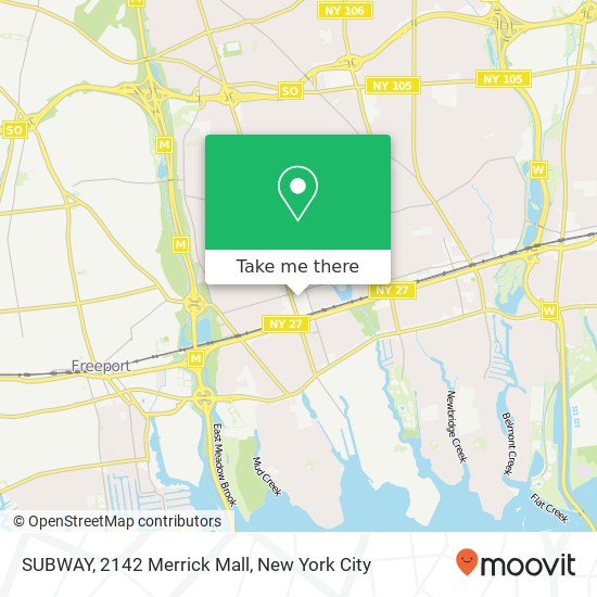 SUBWAY, 2142 Merrick Mall map