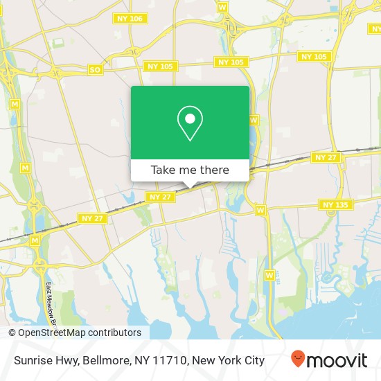 Mapa de Sunrise Hwy, Bellmore, NY 11710