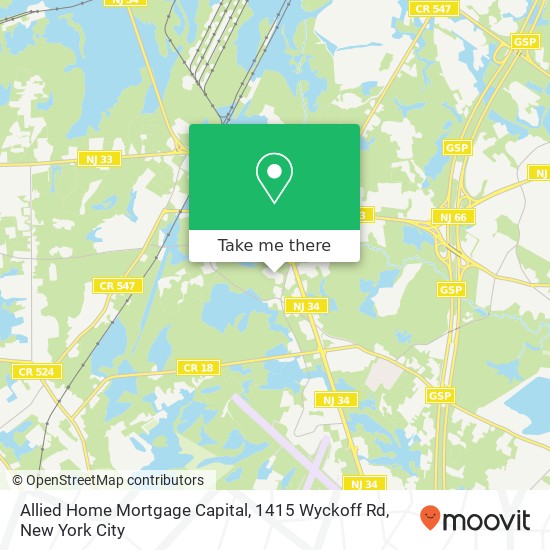 Allied Home Mortgage Capital, 1415 Wyckoff Rd map