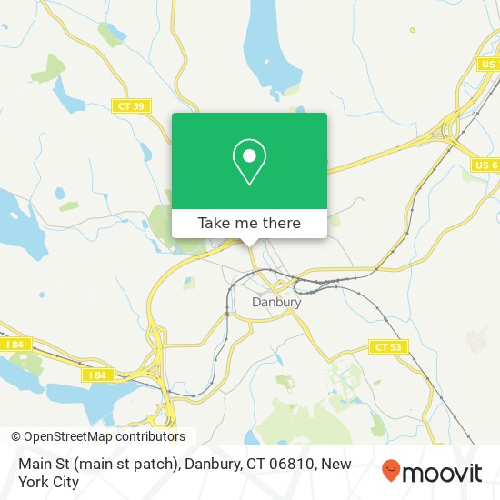 Mapa de Main St (main st patch), Danbury, CT 06810
