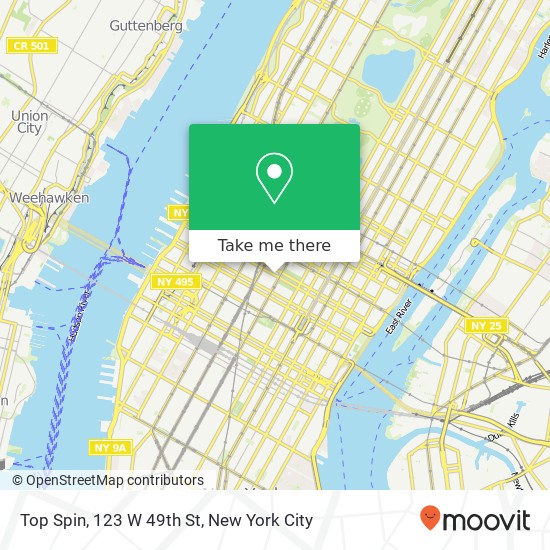 Top Spin, 123 W 49th St map