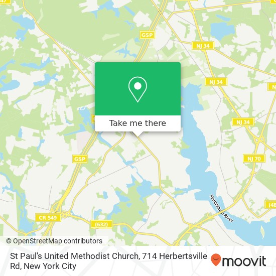 Mapa de St Paul's United Methodist Church, 714 Herbertsville Rd