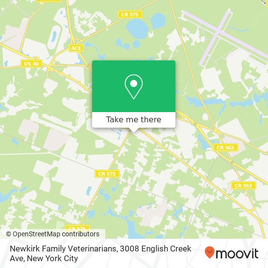 Mapa de Newkirk Family Veterinarians, 3008 English Creek Ave