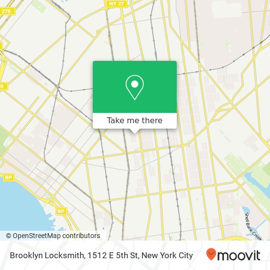Mapa de Brooklyn Locksmith, 1512 E 5th St
