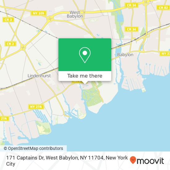Mapa de 171 Captains Dr, West Babylon, NY 11704