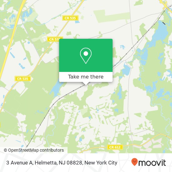 Mapa de 3 Avenue A, Helmetta, NJ 08828