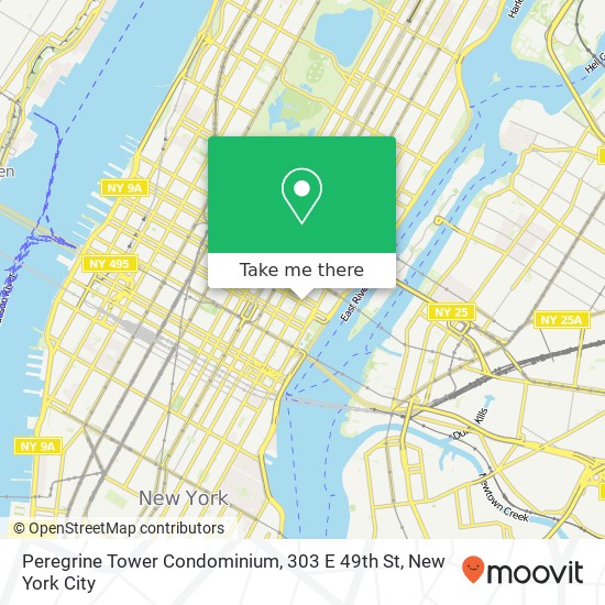 Peregrine Tower Condominium, 303 E 49th St map