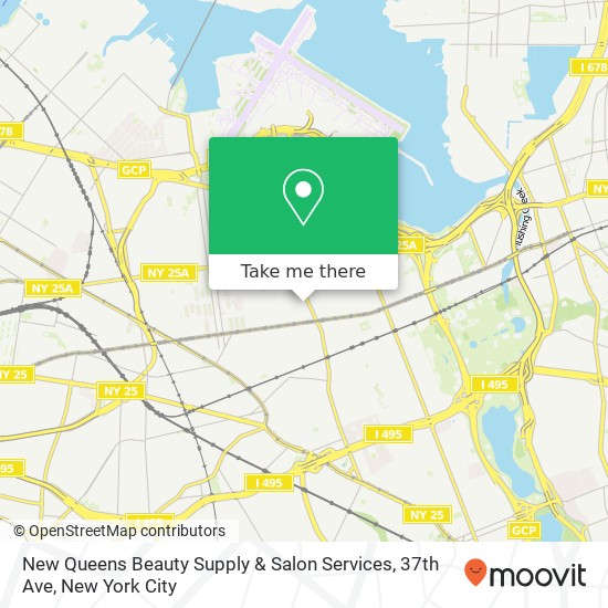 Mapa de New Queens Beauty Supply & Salon Services, 37th Ave