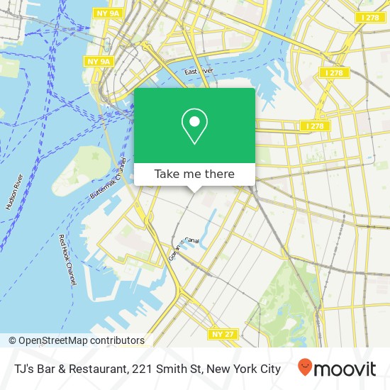 TJ's Bar & Restaurant, 221 Smith St map