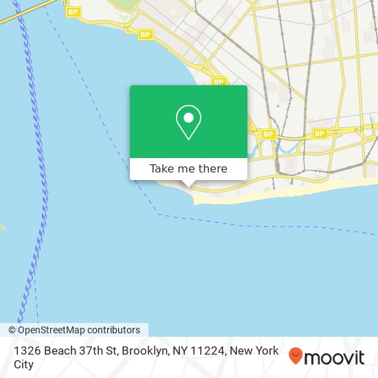 Mapa de 1326 Beach 37th St, Brooklyn, NY 11224