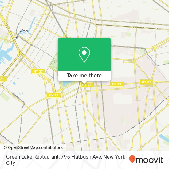 Mapa de Green Lake Restaurant, 795 Flatbush Ave