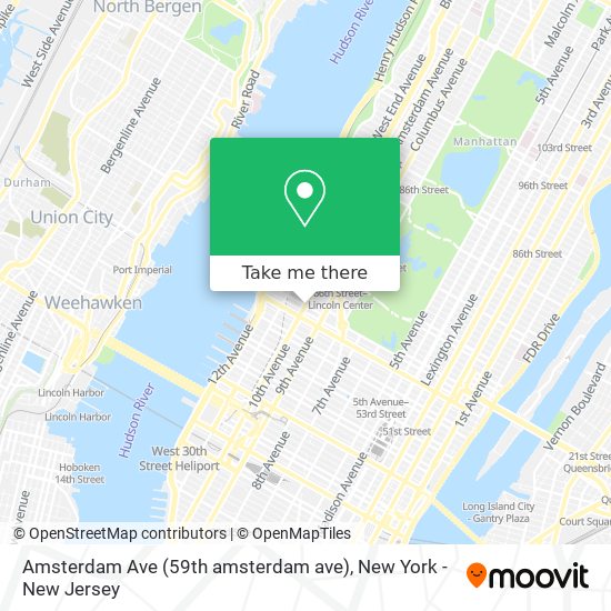 Mapa de Amsterdam Ave (59th amsterdam ave)