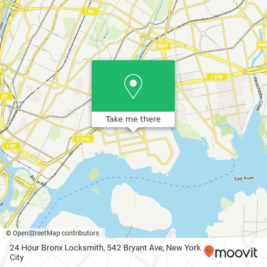 Mapa de 24 Hour Bronx Locksmith, 542 Bryant Ave