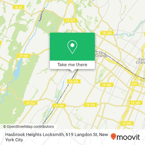 Mapa de Hasbrook Heights Locksmith, 619 Langdon St