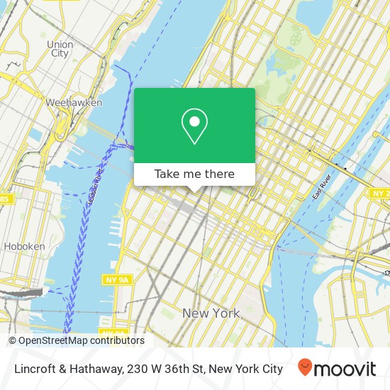 Mapa de Lincroft & Hathaway, 230 W 36th St