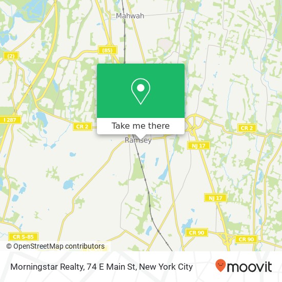 Mapa de Morningstar Realty, 74 E Main St