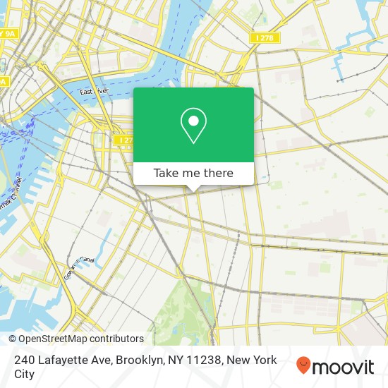Mapa de 240 Lafayette Ave, Brooklyn, NY 11238
