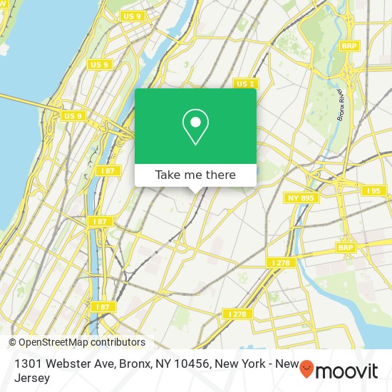 1301 Webster Ave, Bronx, NY 10456 map