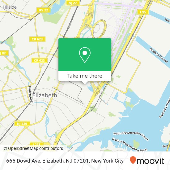 Mapa de 665 Dowd Ave, Elizabeth, NJ 07201