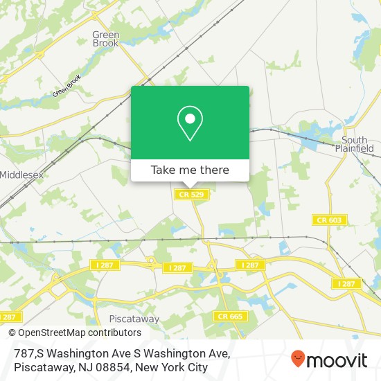 Mapa de 787,S Washington Ave S Washington Ave, Piscataway, NJ 08854