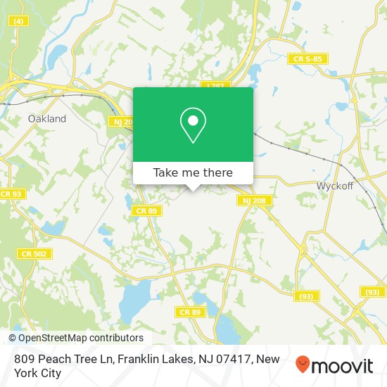 809 Peach Tree Ln, Franklin Lakes, NJ 07417 map