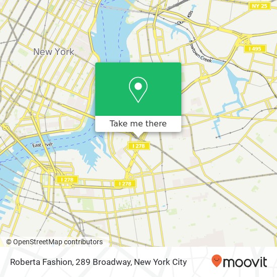 Mapa de Roberta Fashion, 289 Broadway