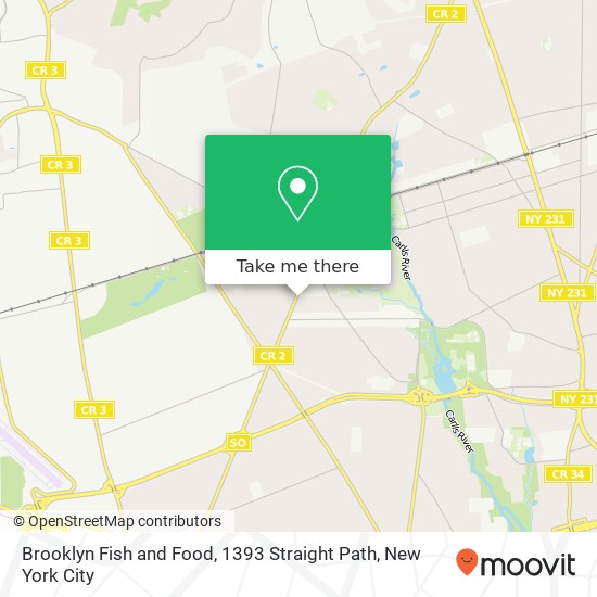Mapa de Brooklyn Fish and Food, 1393 Straight Path