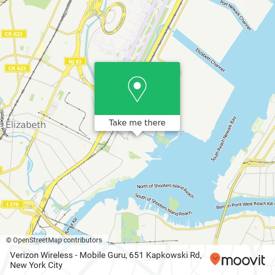 Mapa de Verizon Wireless - Mobile Guru, 651 Kapkowski Rd