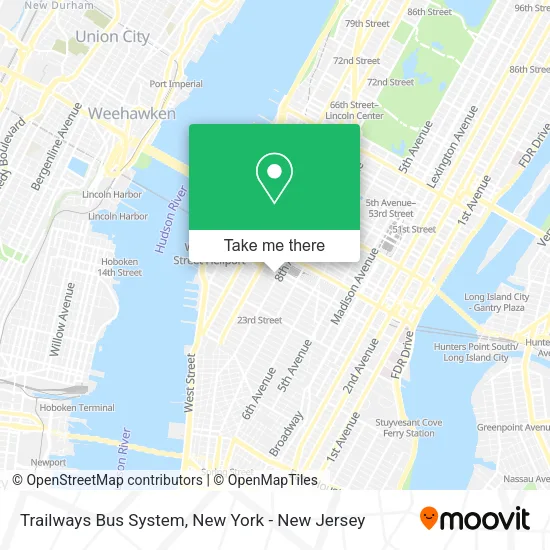 Trailways Bus System map