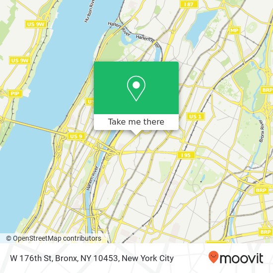 Mapa de W 176th St, Bronx, NY 10453