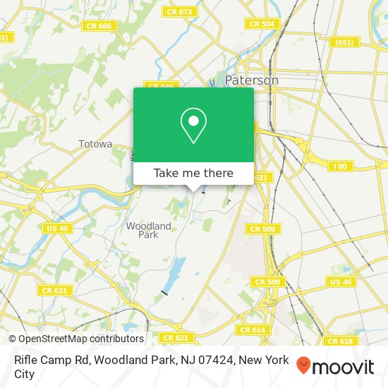 Mapa de Rifle Camp Rd, Woodland Park, NJ 07424