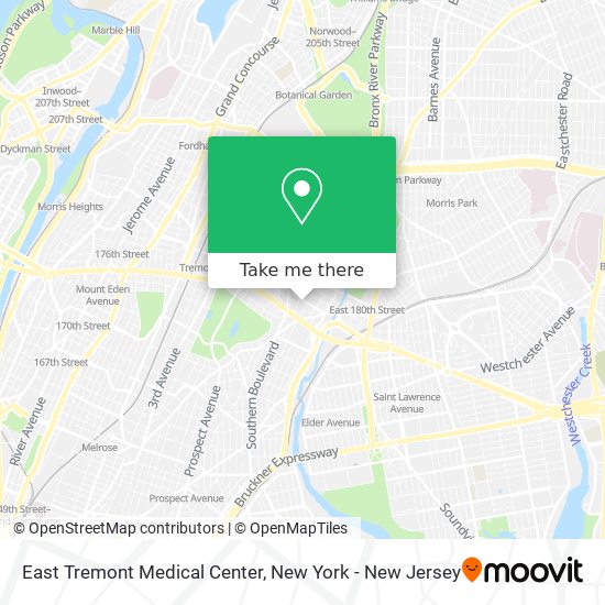 Mapa de East Tremont Medical Center