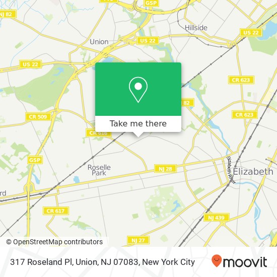 317 Roseland Pl, Union, NJ 07083 map