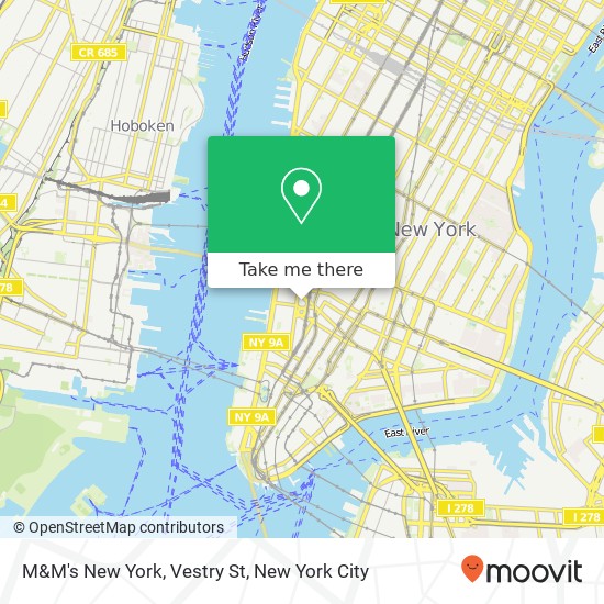 M&M's New York, Vestry St map