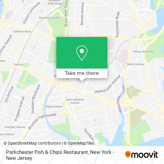 Mapa de Parkchester Fish & Chips Restaurant