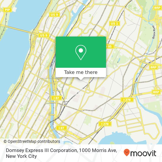 Mapa de Domsey Express III Corporation, 1000 Morris Ave