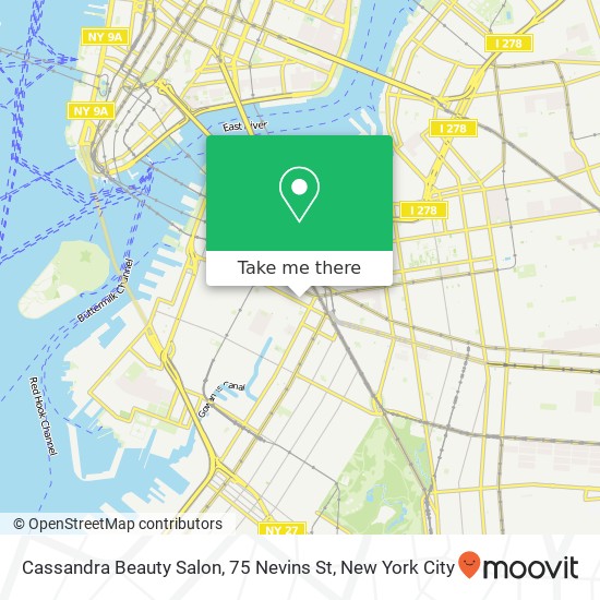 Mapa de Cassandra Beauty Salon, 75 Nevins St
