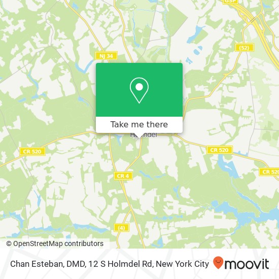 Mapa de Chan Esteban, DMD, 12 S Holmdel Rd