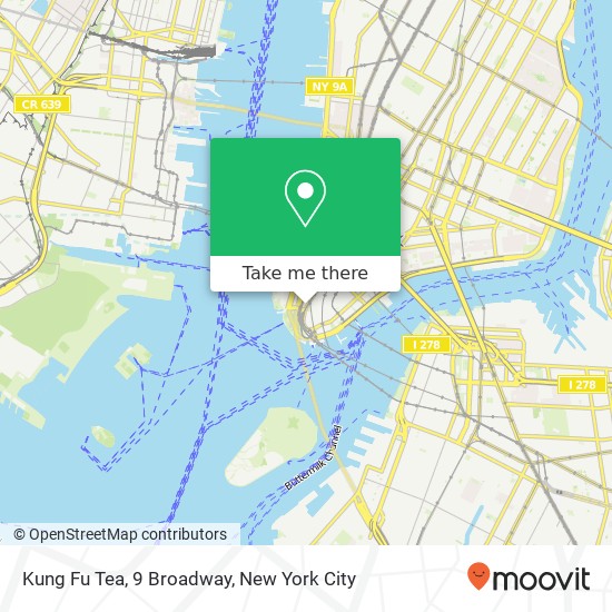 Mapa de Kung Fu Tea, 9 Broadway
