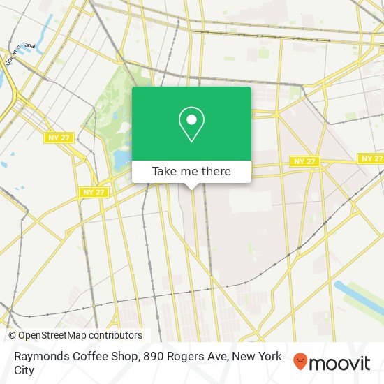 Mapa de Raymonds Coffee Shop, 890 Rogers Ave
