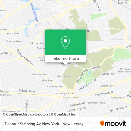 Decatur St/Irving Av map