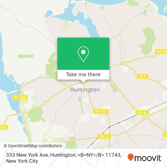 Mapa de 333 New York Ave, Huntington, <B>NY< / B> 11743