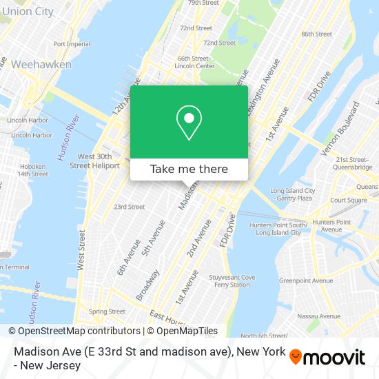 Madison Ave (E 33rd St and madison ave) map